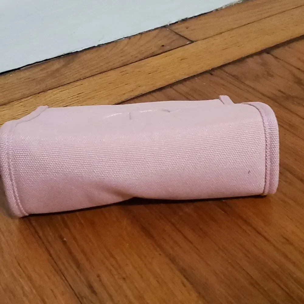 Dior Pink Makeup Cosmetic Bag with Embossed Logo